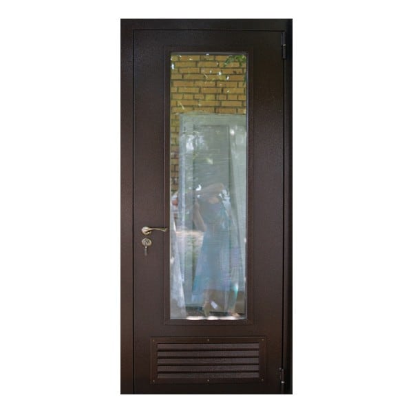 Техническая металлическая дверь с порошковым напылением и остеклением АДАЖИО 81