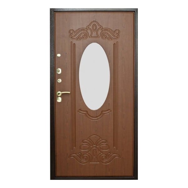 Входная металлическая дверь с МДФ-панелью и остеклением РОНДО 190