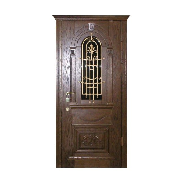 Входная металлическая дверь с отделкой массивом дуба РОНДО 241