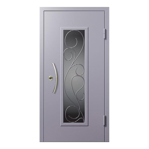 Входная металлическая дверь с порошковым напылением и остеклением АДАЖИО 46