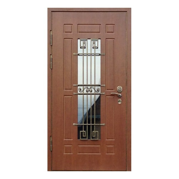 Входная металлическая дверь с МДФ-панелью и остеклением АЛЛЕГРО 188