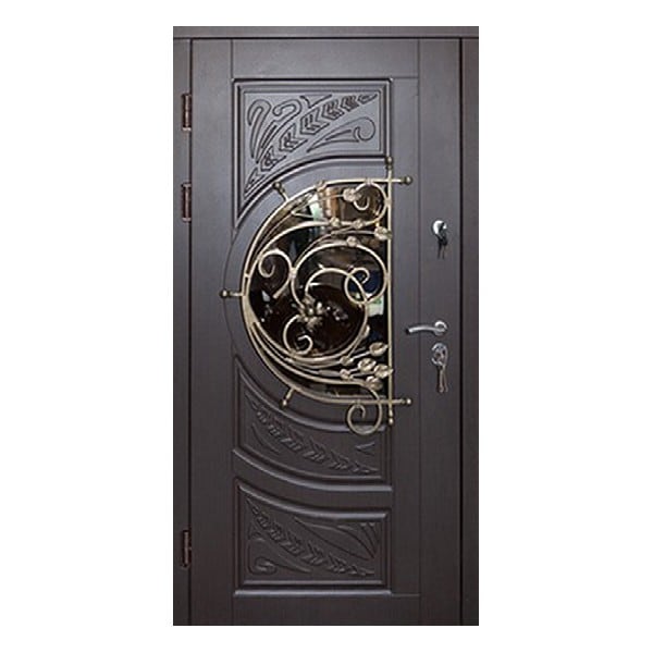 Входная металлическая дверь с МДФ-панелью и остеклением АЛЛЕГРО 117