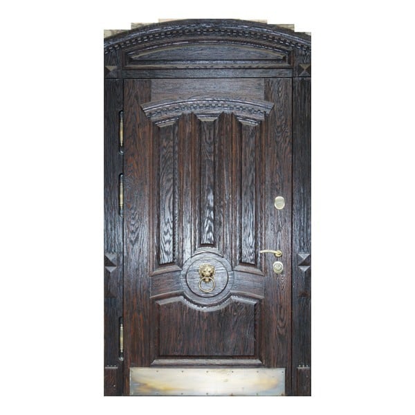 Входная арочная металлическая дверь с отделкой массивом дуба АЛЛЕГРО 236