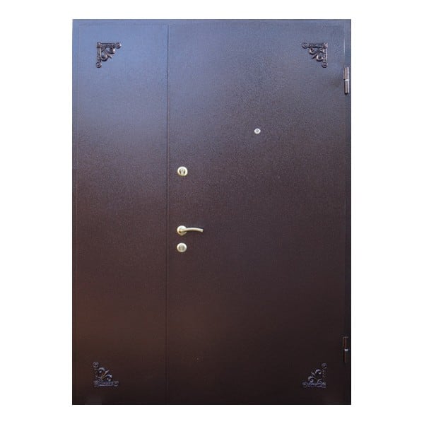 Входная металлическая двустворчатая дверь с порошковым напылением АДАЖИО 102