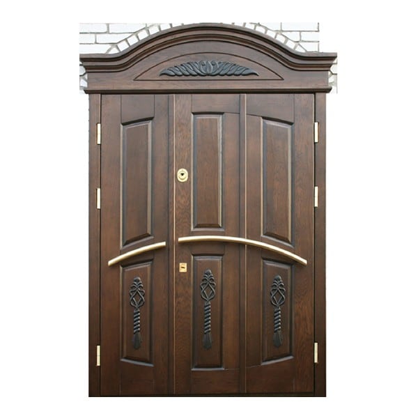 Входная металлическая двустворчатая арочная дверь с МДФ-панелью АЛЛЕГРО 197