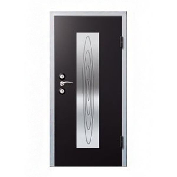 Входная металлическая дверь с МДФ-панелью и остеклением РОНДО 183