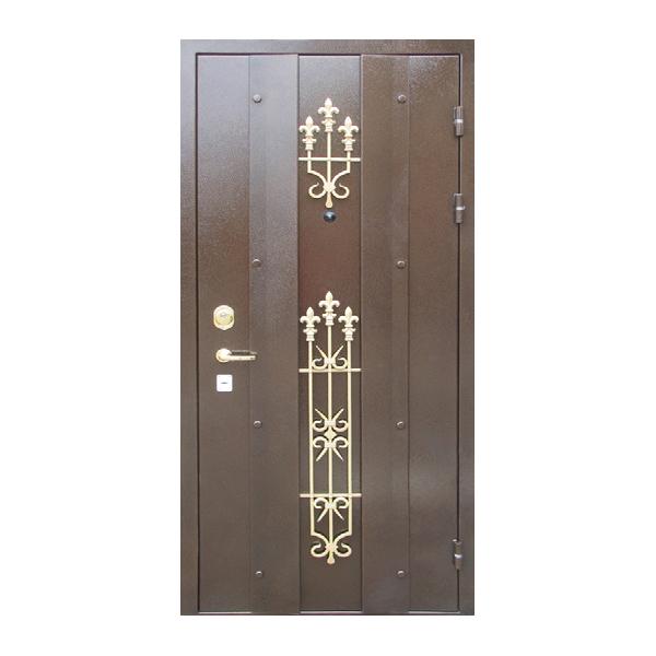 Входная металлическая дверь с МДФ и порошковым напылением РОНДО 17