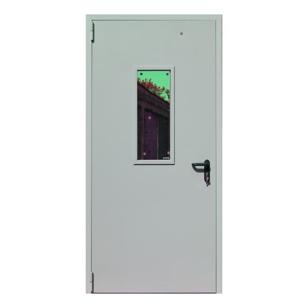 Техническая металлическая дверь с порошковым напылением и остеклением АДАЖИО 65