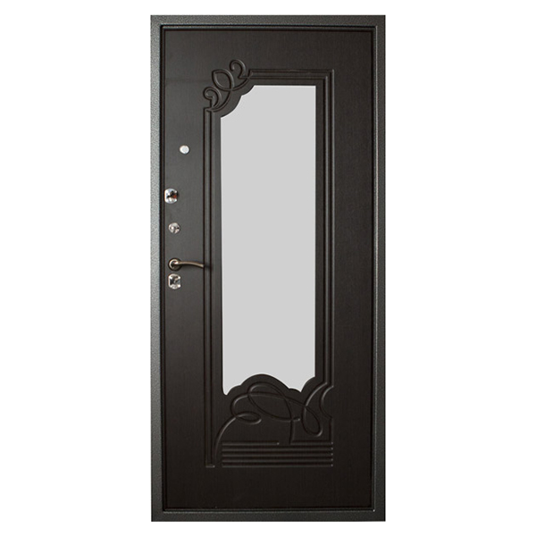 Входная металлическая дверь с МДФ-панелью и остеклением АЛЛЕГРО 186