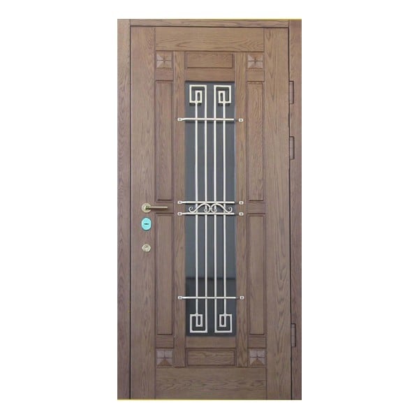 Входная металлическая дверь с отделкой массивом дуба РОНДО 253